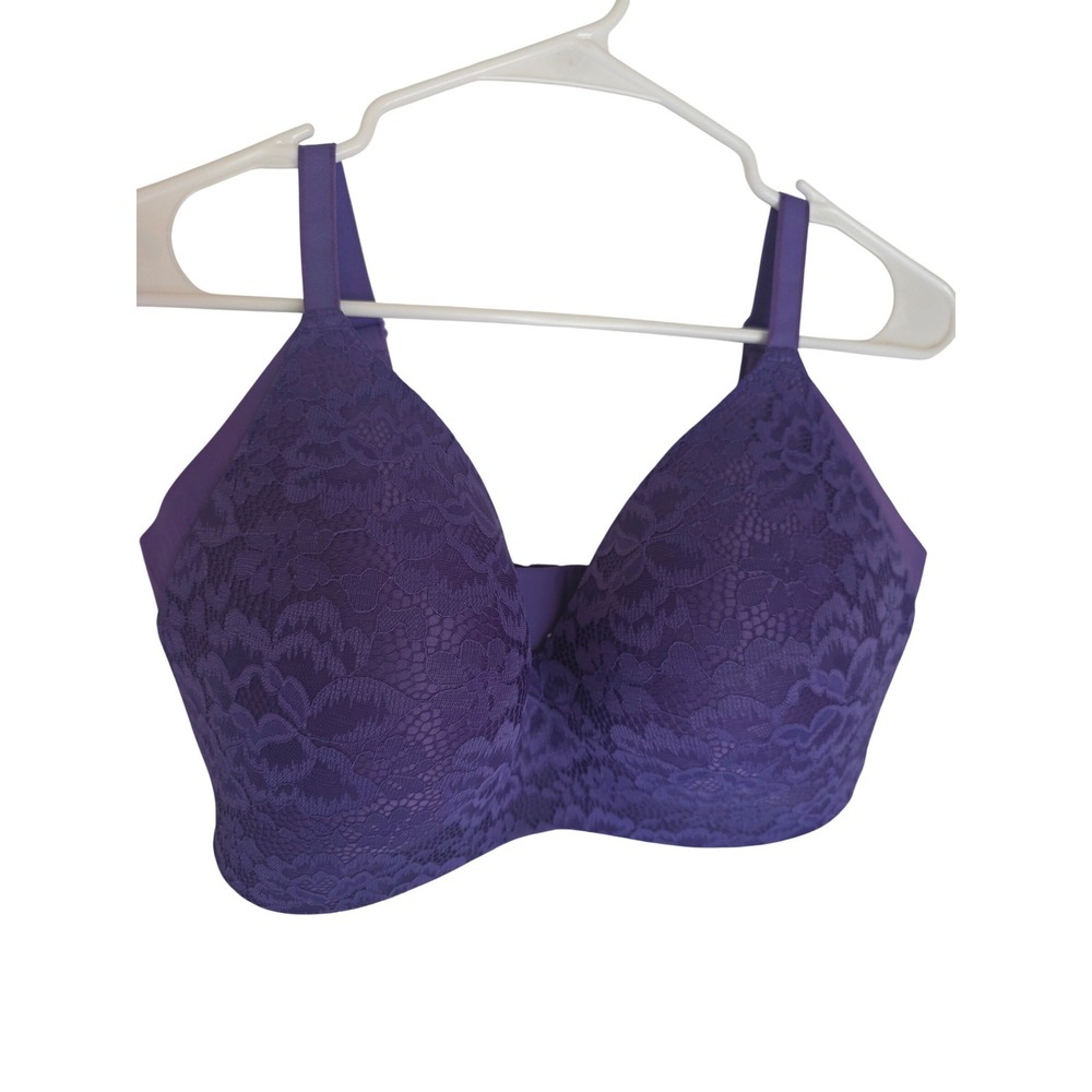 Knix LuxeLift Wireless Lace Bra Purple Floral Size 8 Adjustable Straps Padded